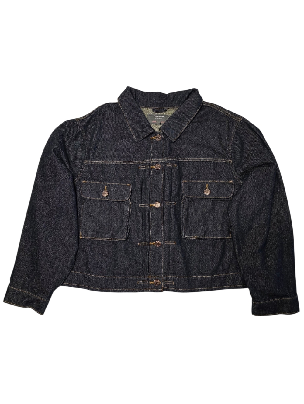 Torrid Jean Jacket Classic Dark Wash Raw Hem Denim Relaxed Trucker Plus Size 4X